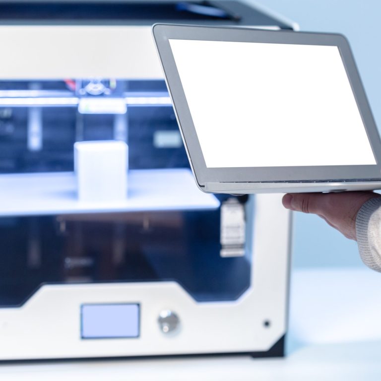 Designer Working With 3D Printer